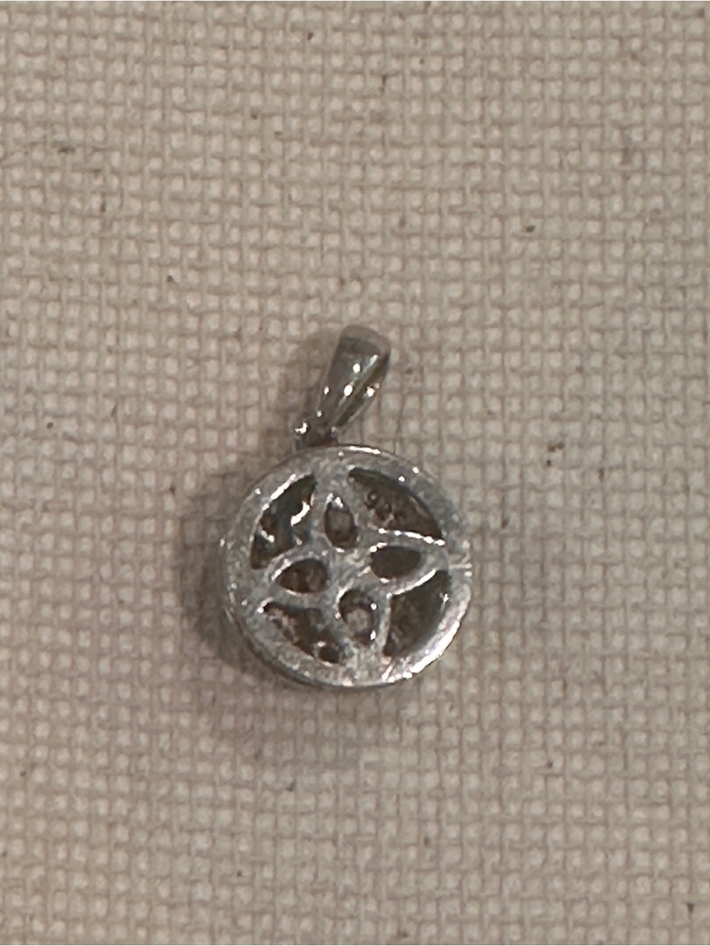 Sterling Silver Pave Crystal Sunburst Pendant (chain not included) - Picture 4 of 5